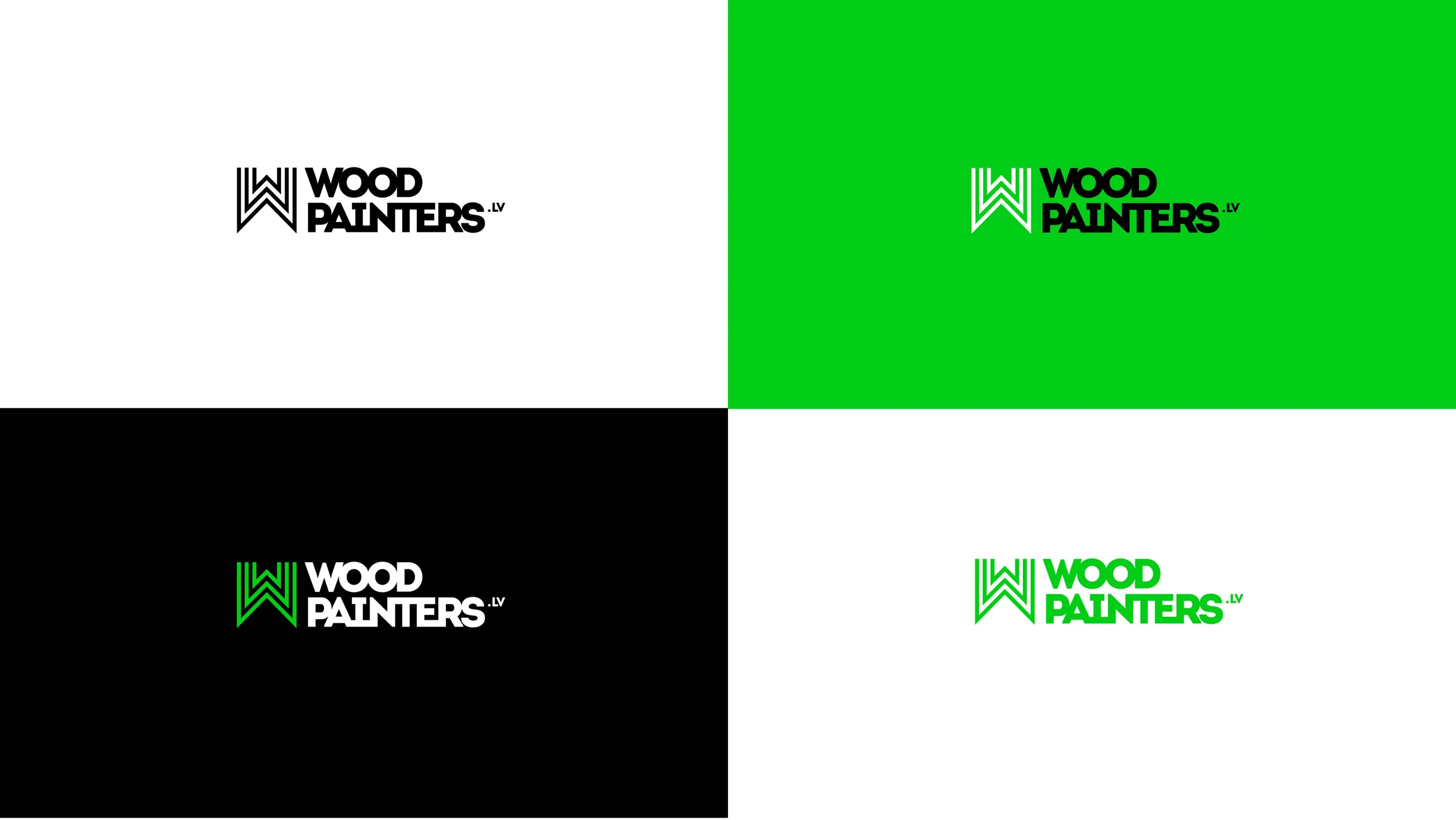 Woodpainters: Logo pārveide, zīmola identitātes dizains, ikonu dizains, zīmola grāmata, 1