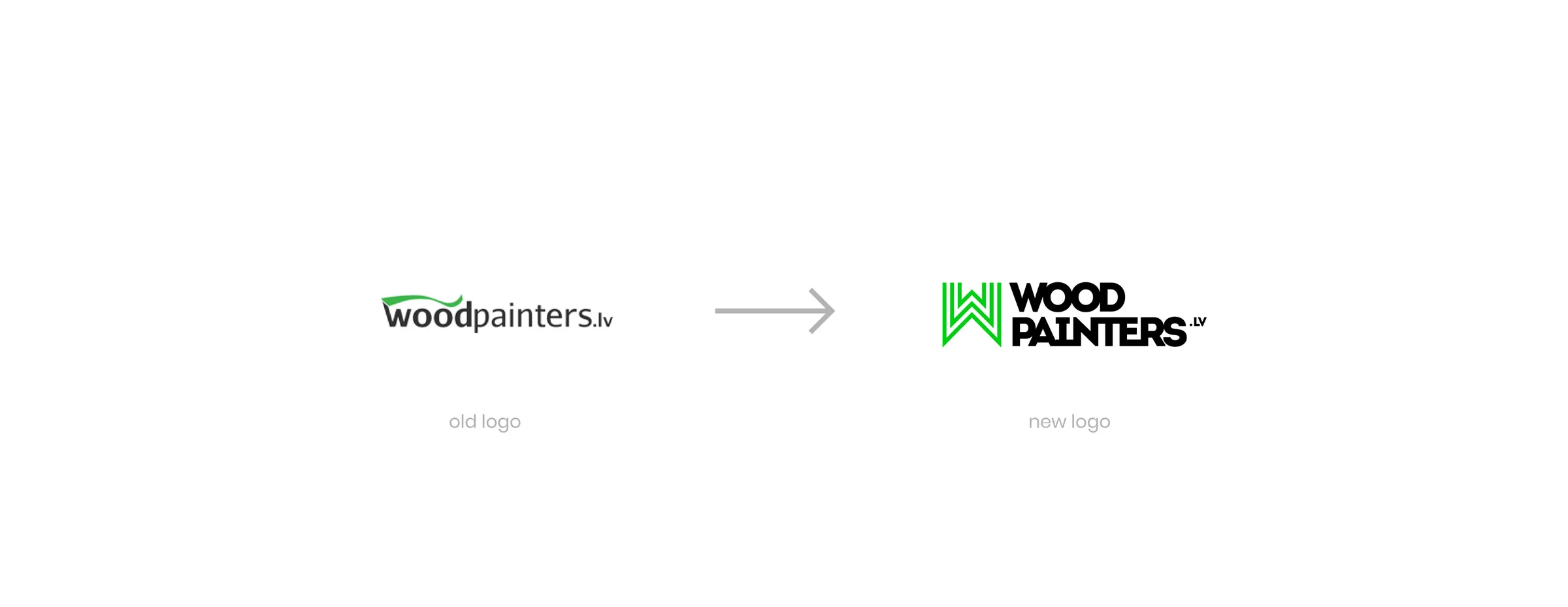 Woodpainters: Logo pārveide, zīmola identitātes dizains, ikonu dizains, zīmola grāmata