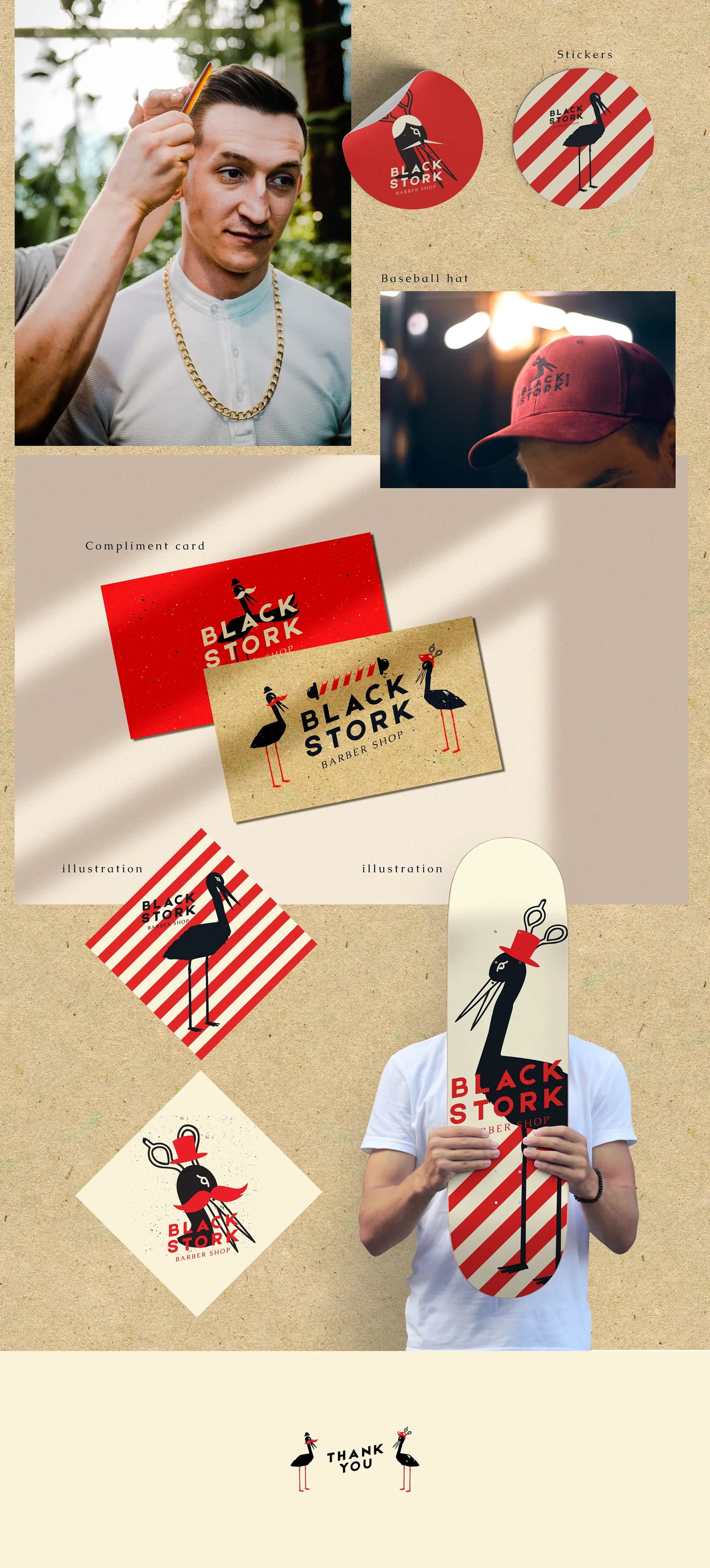 Black Stork Barbershop: Zīmolvedība, zīmola identitāte, 2